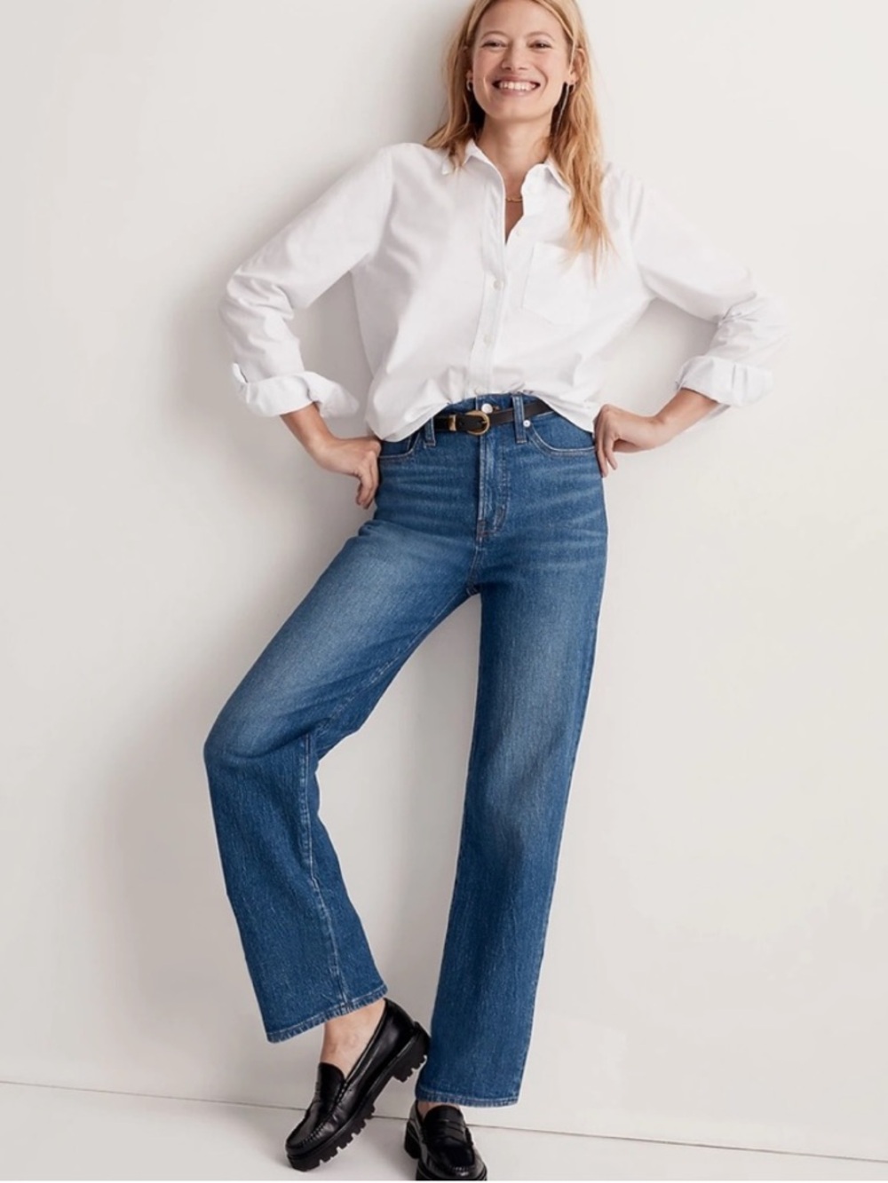 Madewell Blue High-Rise Straight Jeans